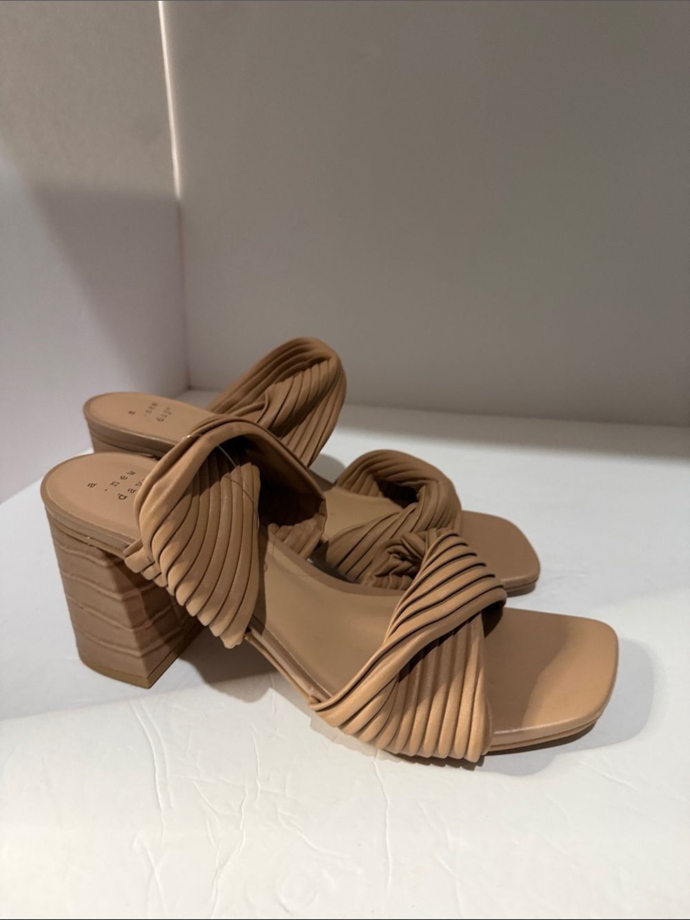 a new day Tan Knotted Block Heel Sandals